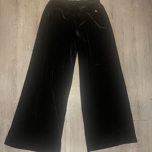 Mat Black Velvet Trousers
